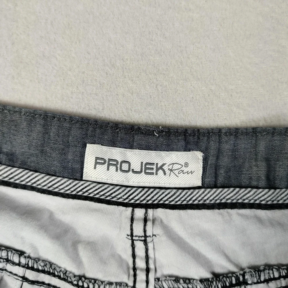 Projek Raw Cargo Shorts Mens 36 Gray Plaid Canvas Relaxed Fit Casual Summer